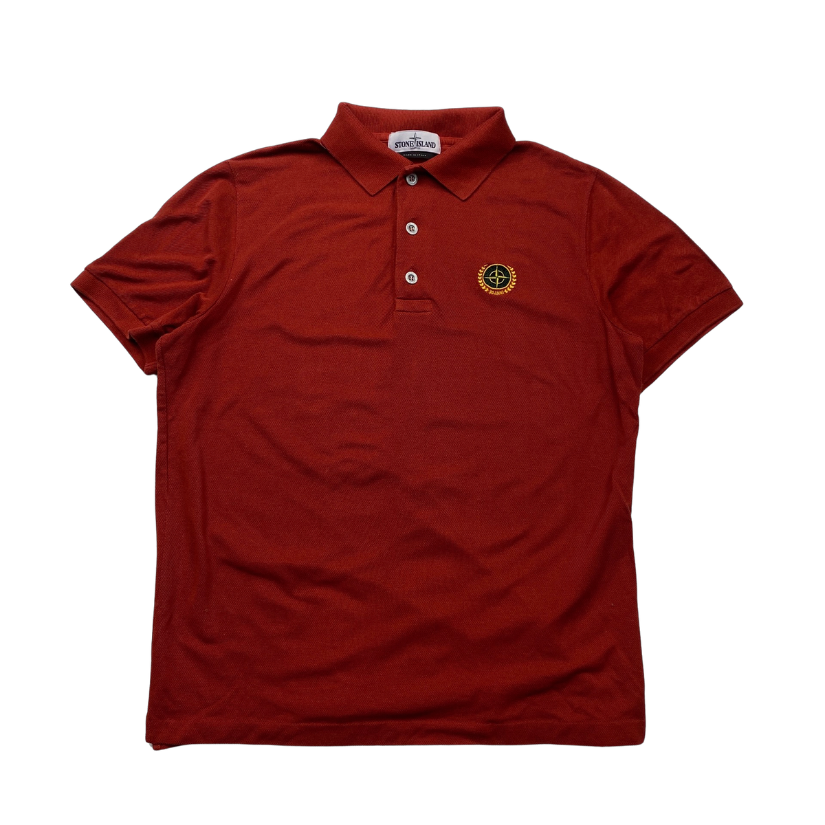 Stone Island Red Cotton 30th Anniversary Polo Shirt - Small