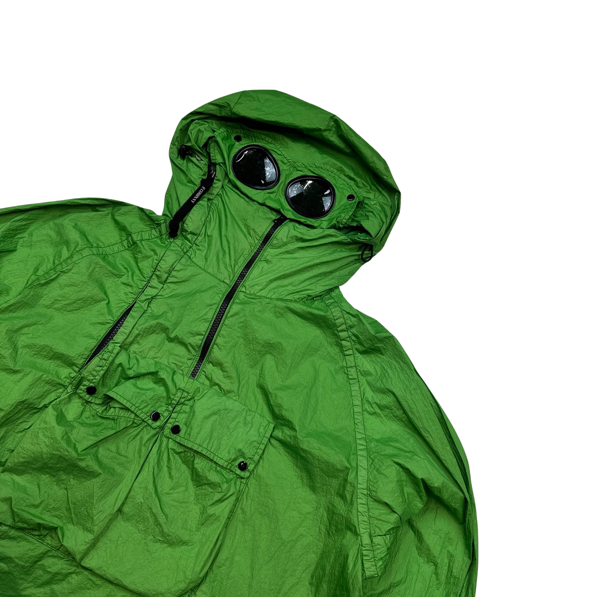 cp company nyfoil goggle jacket green