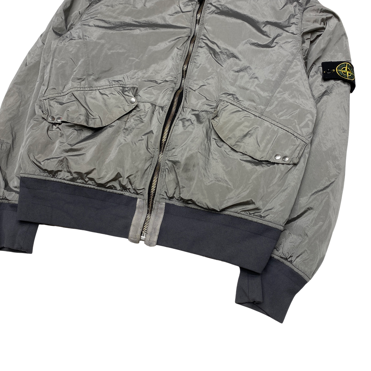 Stone Island Silver 2008 Nylon Metal Quilted Jacket