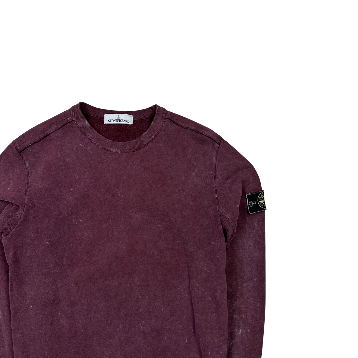 burgundy stone island sweatshirt