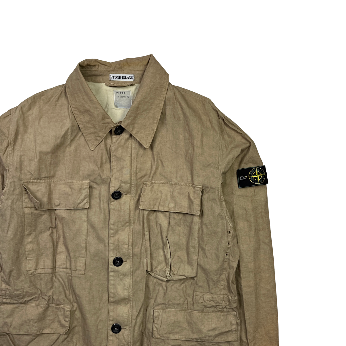 Stone Island Vintage 1998 Laminated Lino Flax Multipocket Jacket - XL