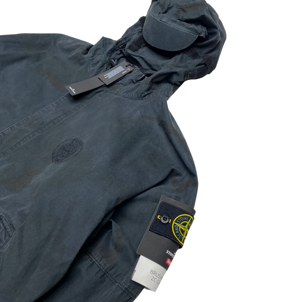 Stone Island Supreme 2019 Brushed Cotton Camo Riot Mask Jacket