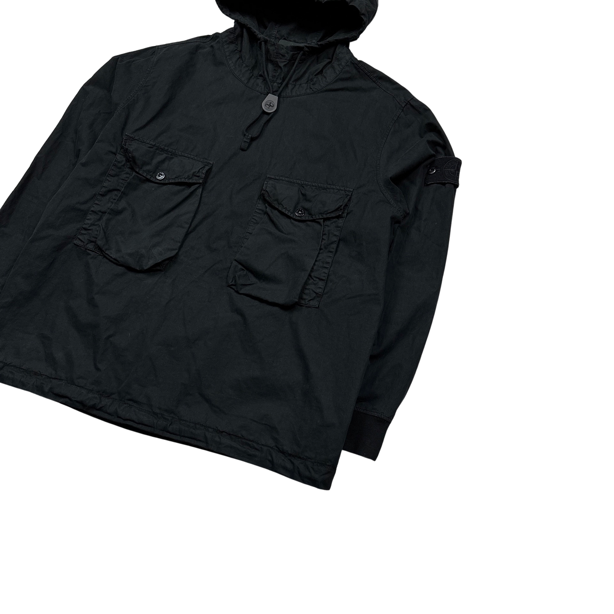 Stone Island 2019 Black Ghost Cotton Resin Smock - Medium