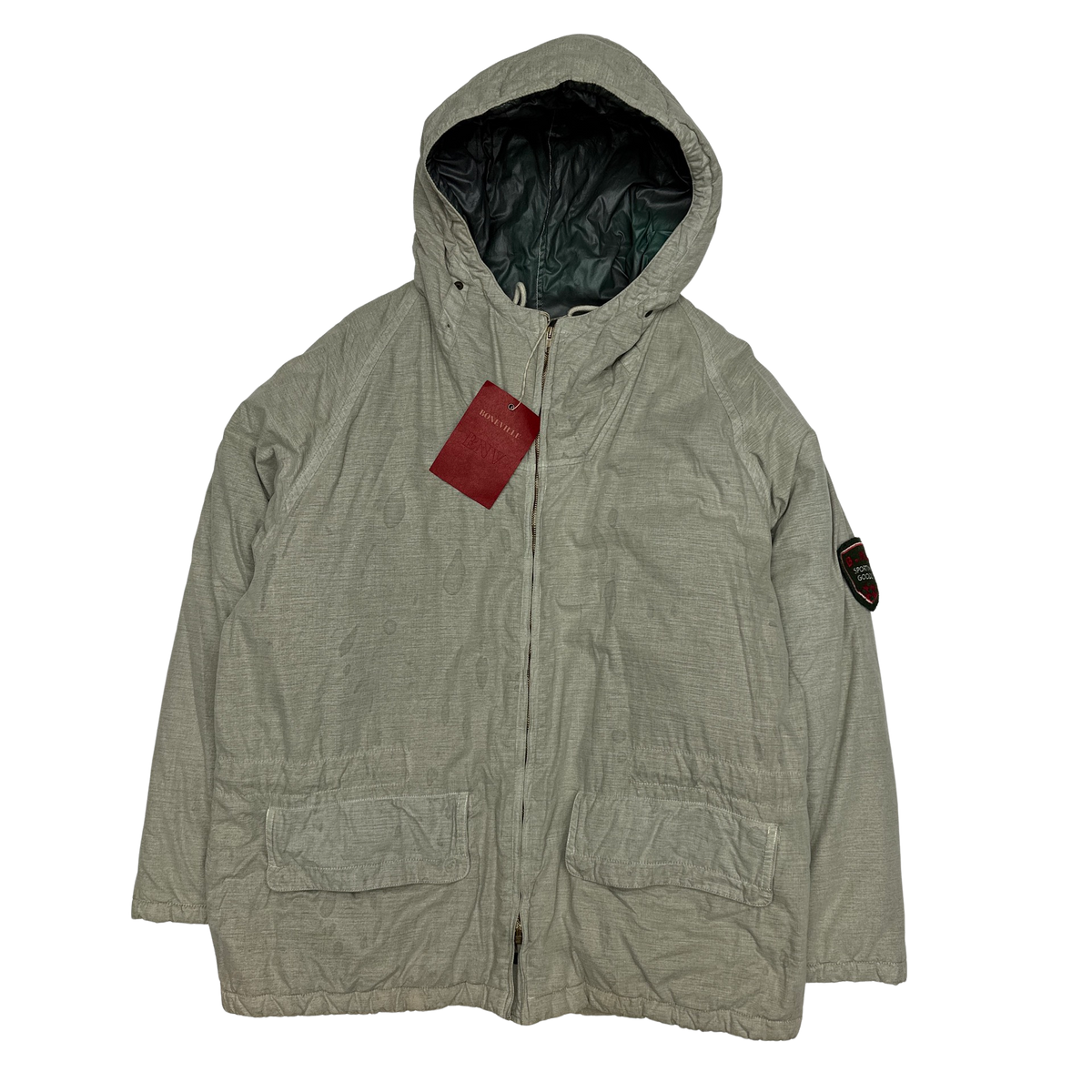 Boneville Vintage 90's Grey Puffer Jacket - Medium