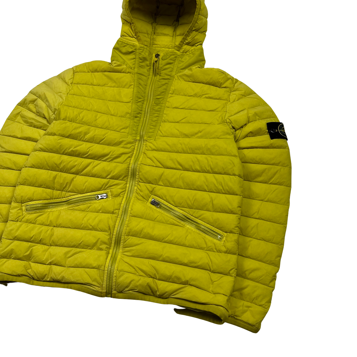 Stone Island Yellow Loom Woven Down Chambers Jacket - XL