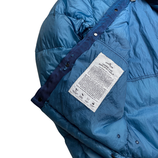 Stone Island Sky Blue Garment Dyed Puffer Jacket - Medium