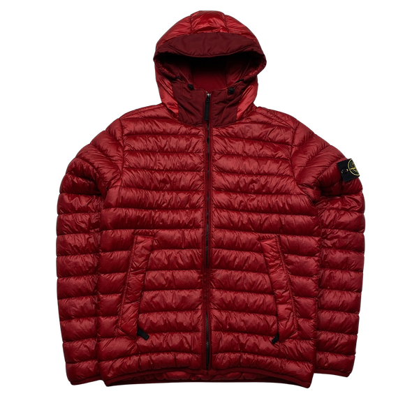 Stone island clearance red puffer jacket