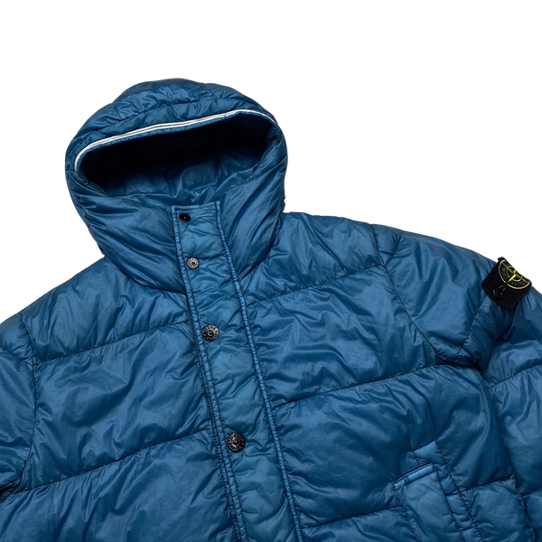 Stone Island Sky Blue Garment Dyed Puffer Jacket - Medium