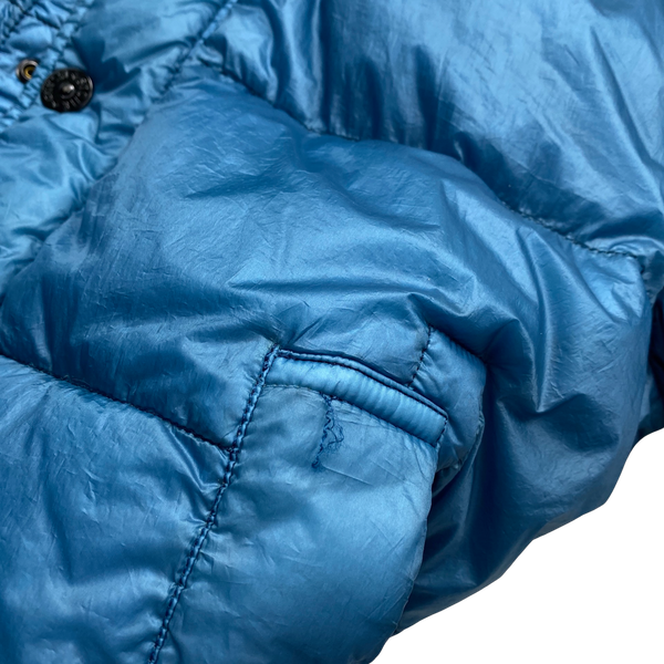 Stone Island Sky Blue Garment Dyed Puffer Jacket - Medium