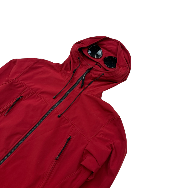 Red cp company goggle on sale jacket