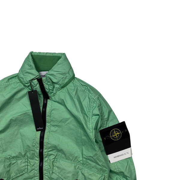 Stone Island Green Membrana 3L TC Rain Jacket - Small