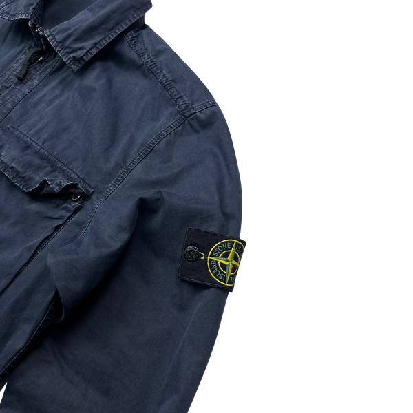 Stone Island 2018 Navy Cotton Zipped Overshirt - Medium