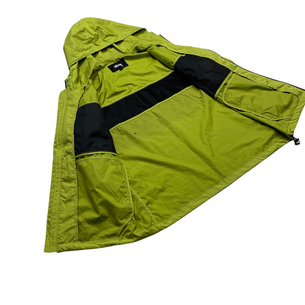 Stussy Green Panelled Windbreaker Jacket - Medium