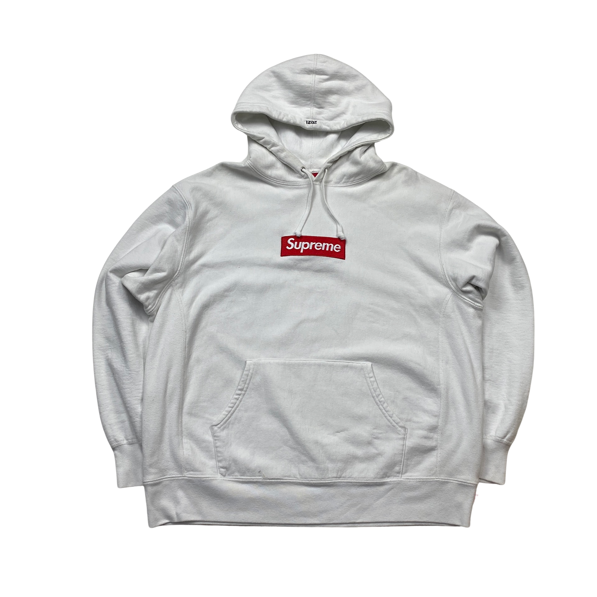 Supreme white outlet box logo hoodie