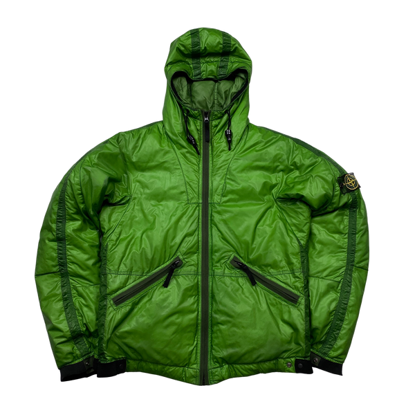 Stone Island 2007 Green Mesh Badge Down Puffer Jacket - Medium