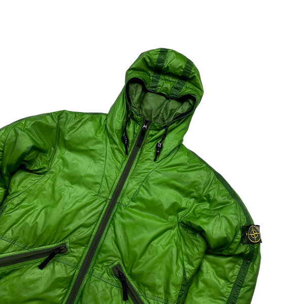 Stone Island 2007 Green Mesh Badge Down Puffer Jacket - Medium