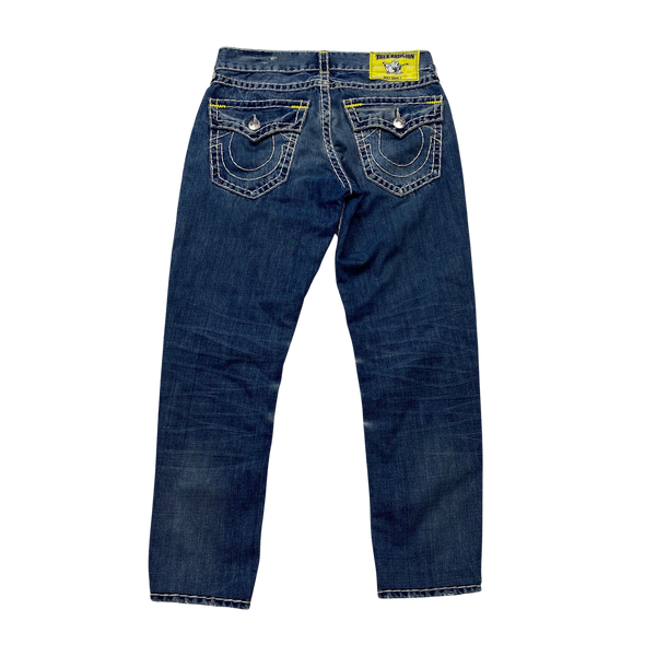 True religion jeans yellow sales stitching