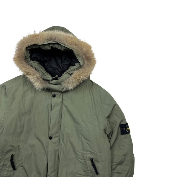 Stone island fur parka hot sale