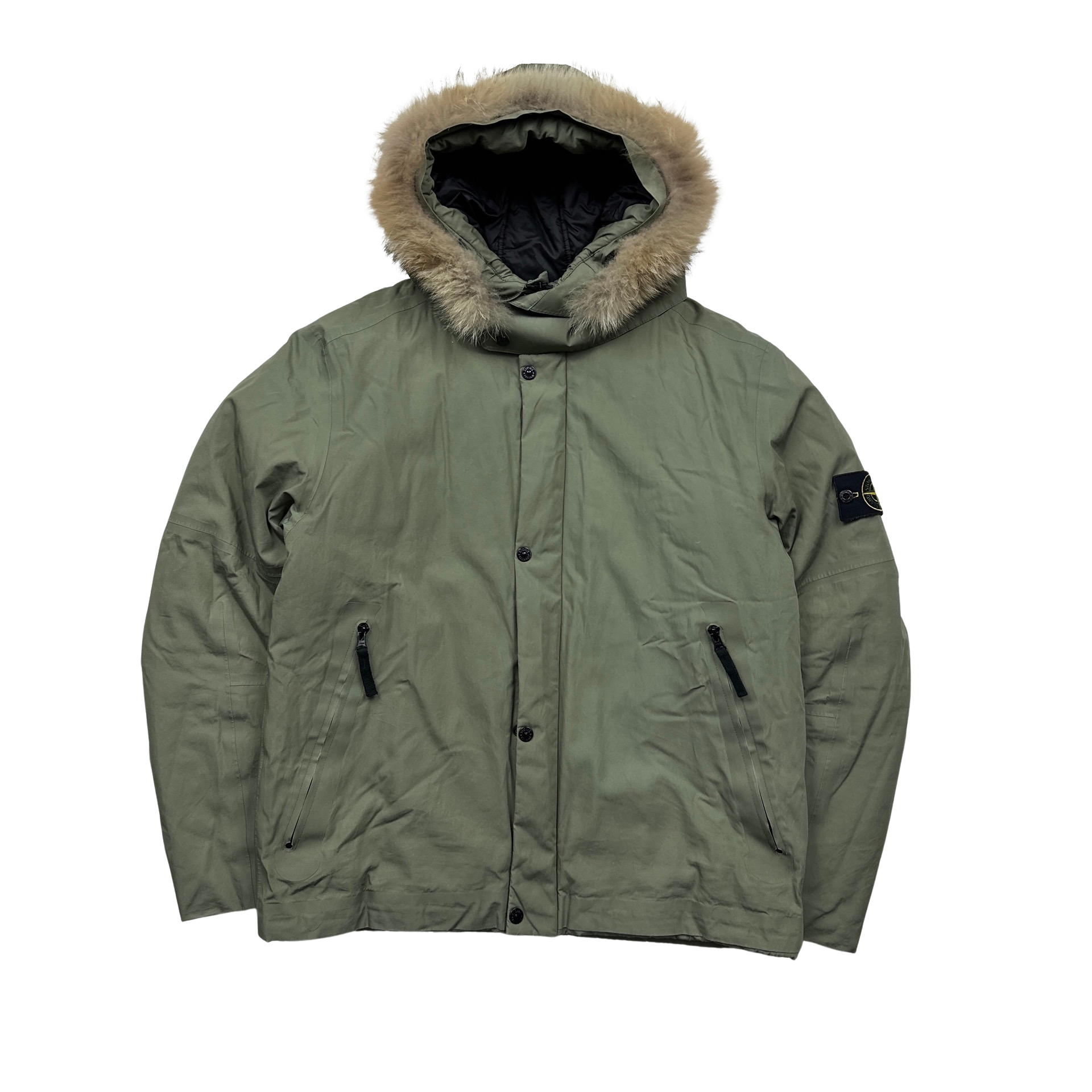 Stone Island 2016 Water Resistant Supima Cotton Fur Trim Jacket