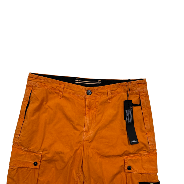 Stone Island 2023 Orange Slim Bermuda Cotton Shorts - 34"