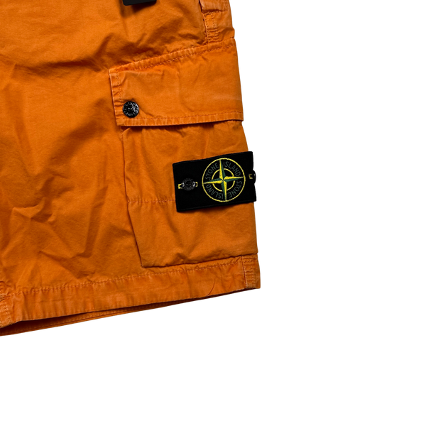 Stone Island 2023 Orange Slim Bermuda Cotton Shorts - 34"