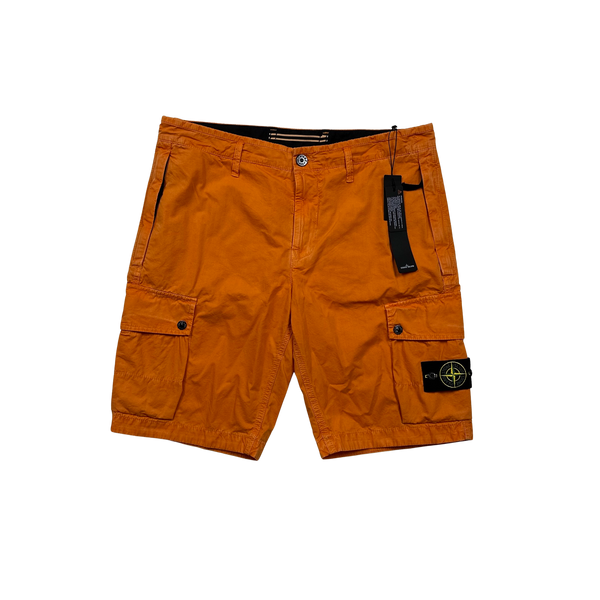 Stone Island 2023 Orange Slim Bermuda Cotton Shorts - 34"