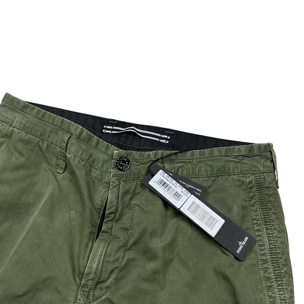 Stone Island Khaki Cargo Slim Fit Cargo Trousers - 30