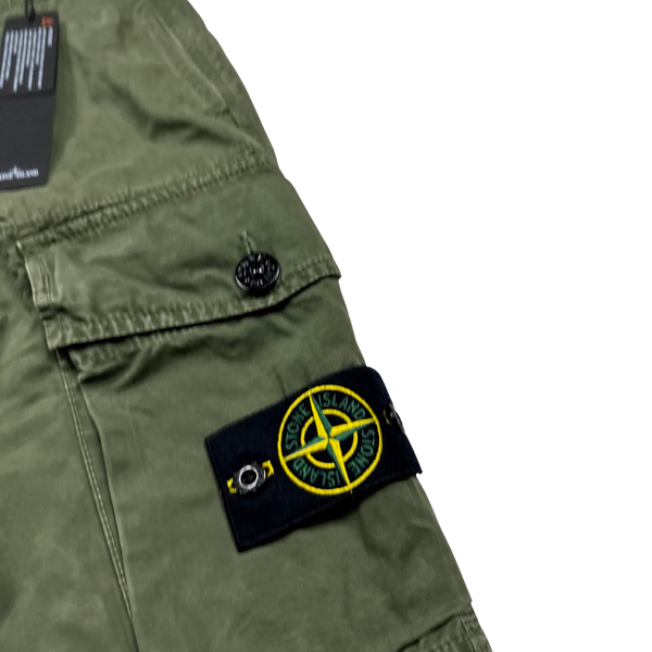 Stone Island Khaki Cargo Slim Fit Cargo Trousers - 30"