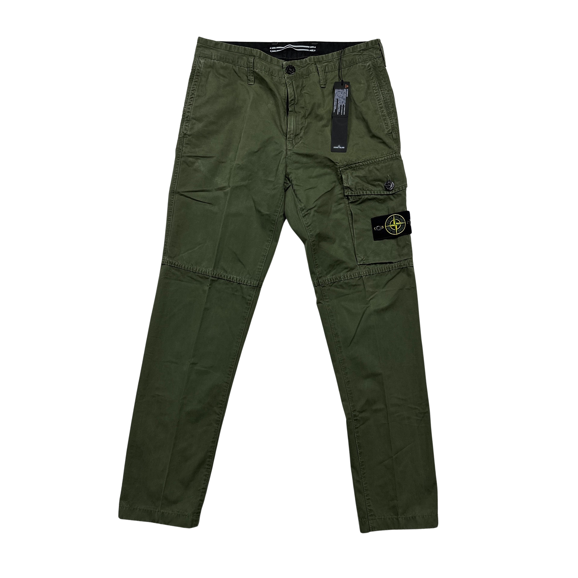 Stone Island Khaki Cargo Slim Fit Cargo Trousers - 30