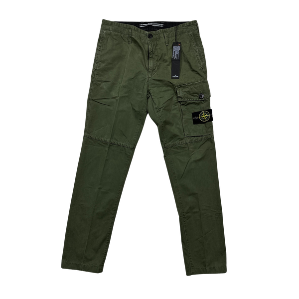 Stone Island Khaki Cargo Slim Fit Cargo Trousers - 30"