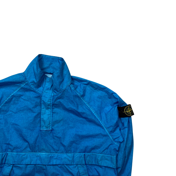 Stone Island 2017 Blue Resin Poplin Smock - Large