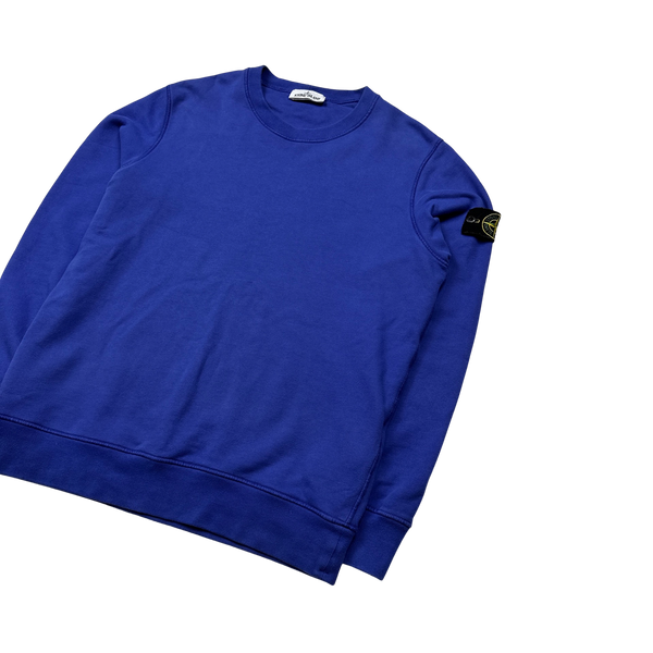 Stone Island 2021 Blue Crewneck Sweatshirt - Large