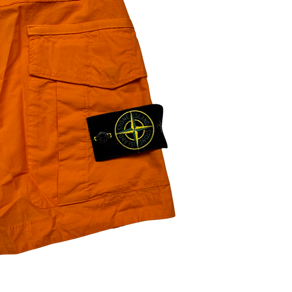 Stone Island 2023 Comfort Fit Orange Cargo Shorts - Small