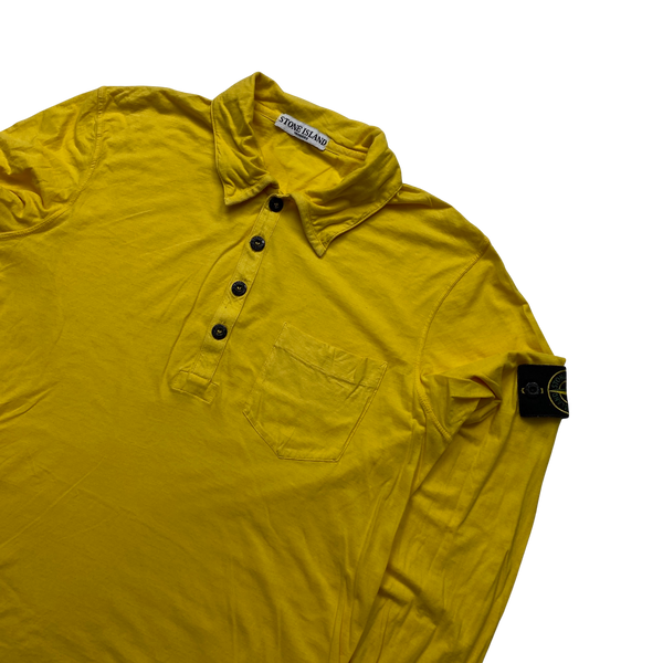 Stone Island 2009 Yellow Quarter Button Cotton Shirt - Medium