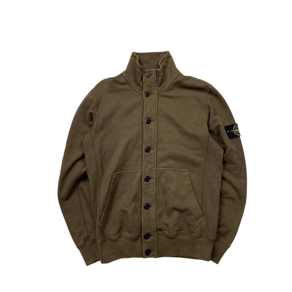 Stone Island 2014 Brown Button Up Jumper - Medium