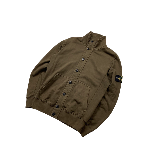 Stone Island 2014 Brown Button Up Jumper - Medium