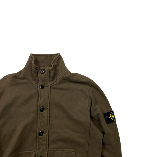 Stone Island 2014 Brown Button Up Jumper - Medium