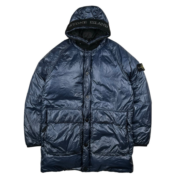 Stone Island 2018 Blue Pertex Quantum Y Down Long Puffer Medium XL Mat s Island