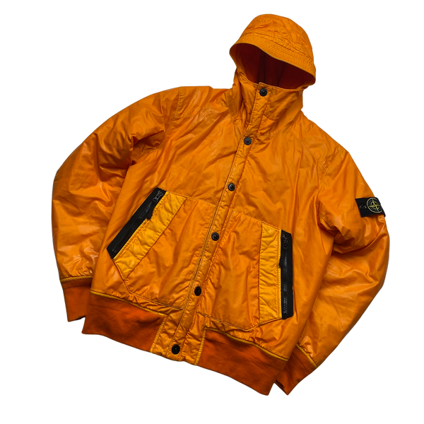 Stone Island Orange 30th Anni Mussola Gommata Padded Jacket - Large