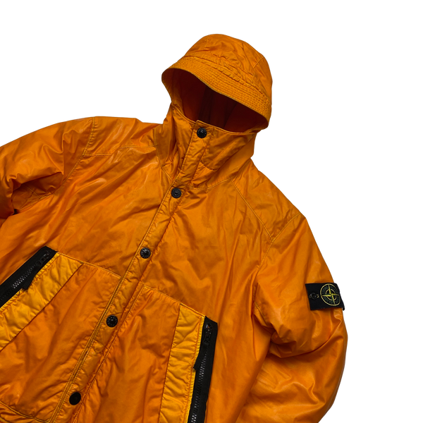 Stone Island Orange 30th Anni Mussola Gommata Padded Jacket - Large