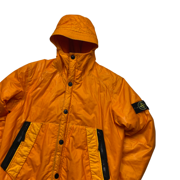 Stone Island Orange 30th Anni Mussola Gommata Padded Jacket - Large