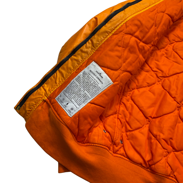 Stone Island Orange 30th Anni Mussola Gommata Padded Jacket - Large