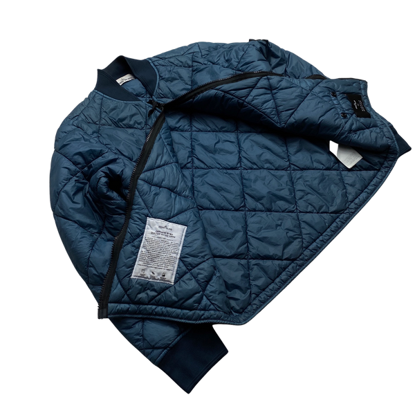 Stone Island Petrol Blue Garment Dyed Quilted Micro Yarn Jacket - Small