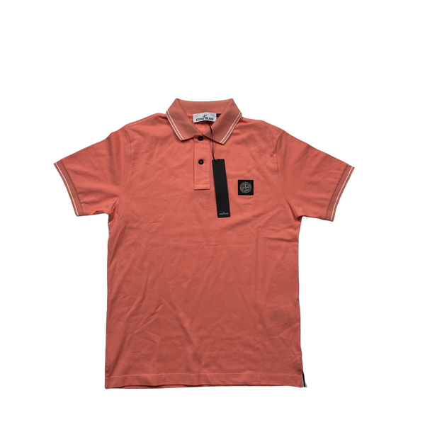 Stone island orange polo shirt on sale