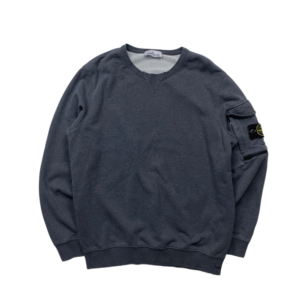 Stone Island Grey Cargo Pocket Crewneck Sweatshirt Large Mat s Island