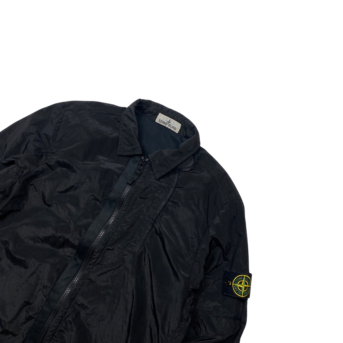 Stone Island Black Shimmer Nylon Metal Overshirt - Large – Mat's Island