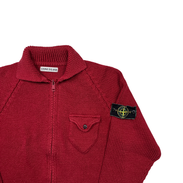 Stone Island Red Early 90's Vintage Knit - Small