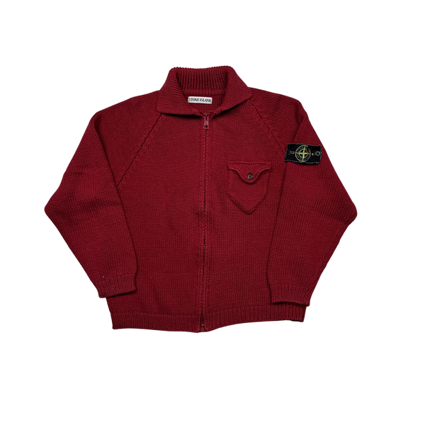 Stone Island Red Early 90's Vintage Knit - Small