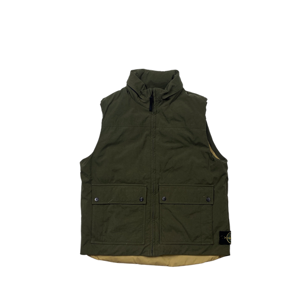 Stone Island 2012 Khaki Nylon Down Puffer Gilet - Large