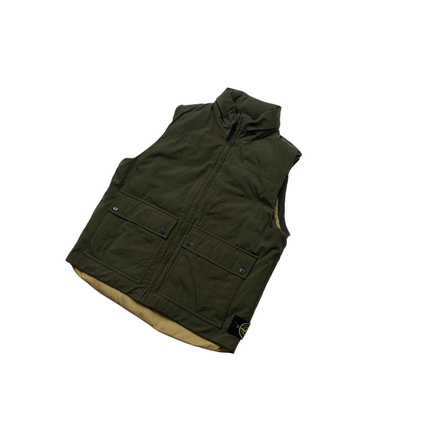 Stone Island 2012 Khaki Nylon Down Puffer Gilet - Large